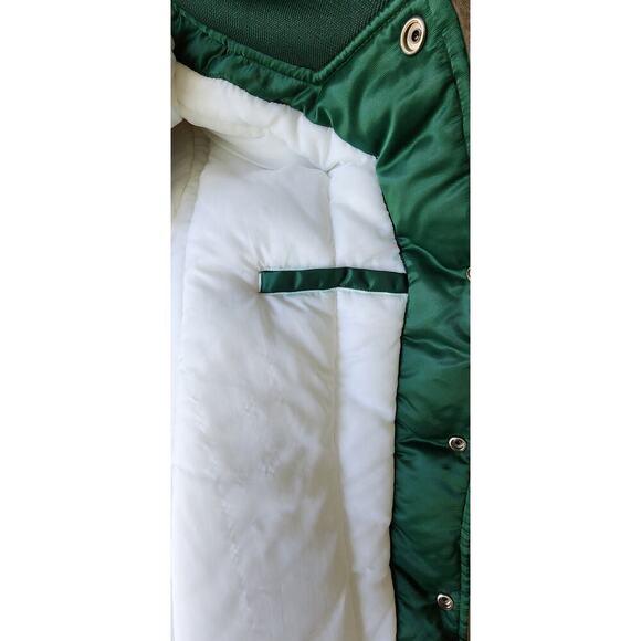 Green Bay Packers Starter Enforcer Satin Varsity Full-Snap Jacket - Green/Gold - Picture 14 of 16